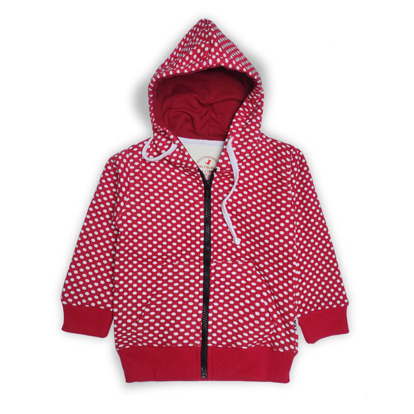 Girls Polka Dot Hoodie Maroon 🌟