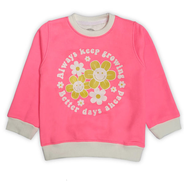 Girls Printed Pink Sweatshirt 🌸